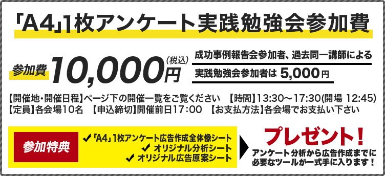 セミナー参加費用10,000円