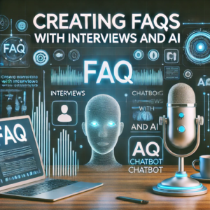 未来感のあるAIがFAQを造るようなイメージの画像